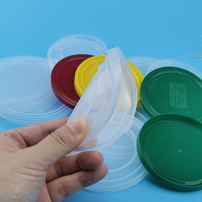 A reciclagem clara gravou tampas plásticas do PE reusável de 73mm