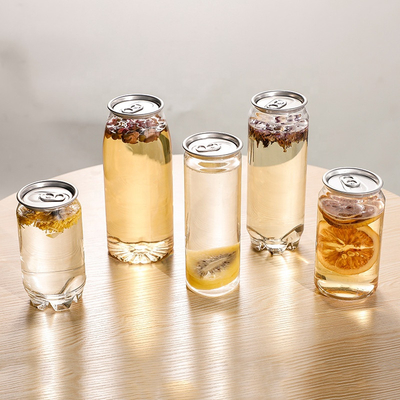 o refresco transparente do ANIMAL DE ESTIMAÇÃO 350ml pode esvaziar a bebida plástica da soda pode com a tampa aberta fácil