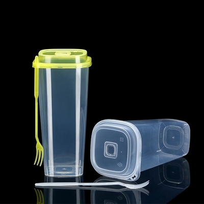 Copos plásticos descartáveis do quadrado com logotipo feito sob encomenda do copo de chá da bolha das tampas 22oz