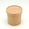 bacia de sopa descartável do papel de embalagem de Brown do recipiente de alimento 8oz com a bacia de papel do macarronete da micro-ondas da tampa